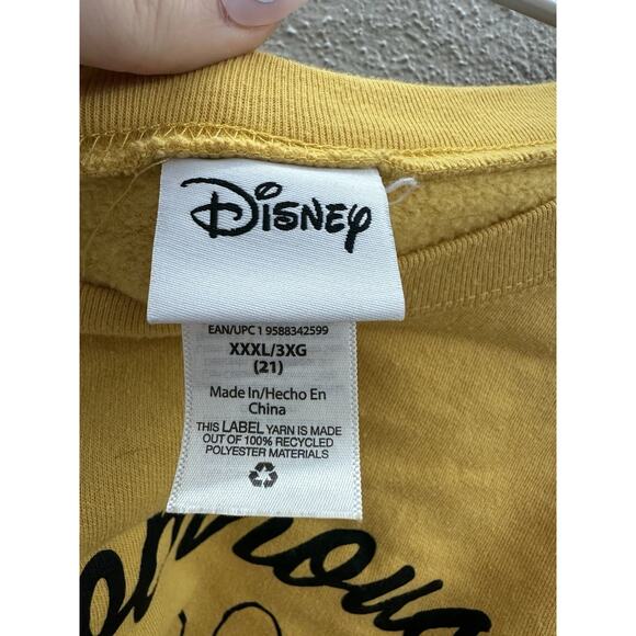 Disney Womens Sweatshirt Size 3XL Graphic Winnie the Pooh Yellow Crewneck - Picture 4 of 11